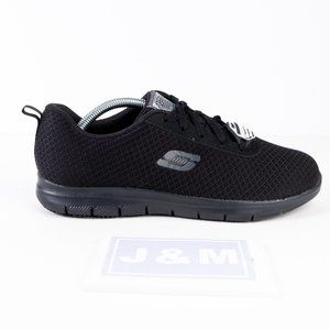 sketchers ladies black trainers